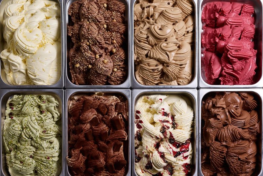 a view of ice creams